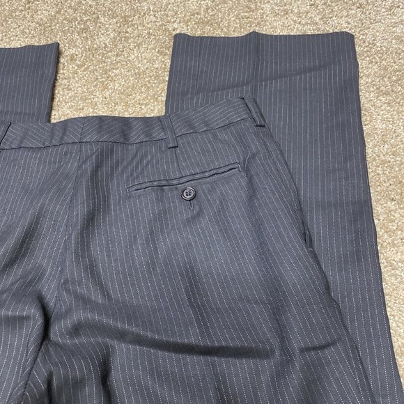 ZARA Basic Womens Career Dress Pants Pinstripe Size 4 Bootcut Wool Spandex Blend - Picture 8 of 10